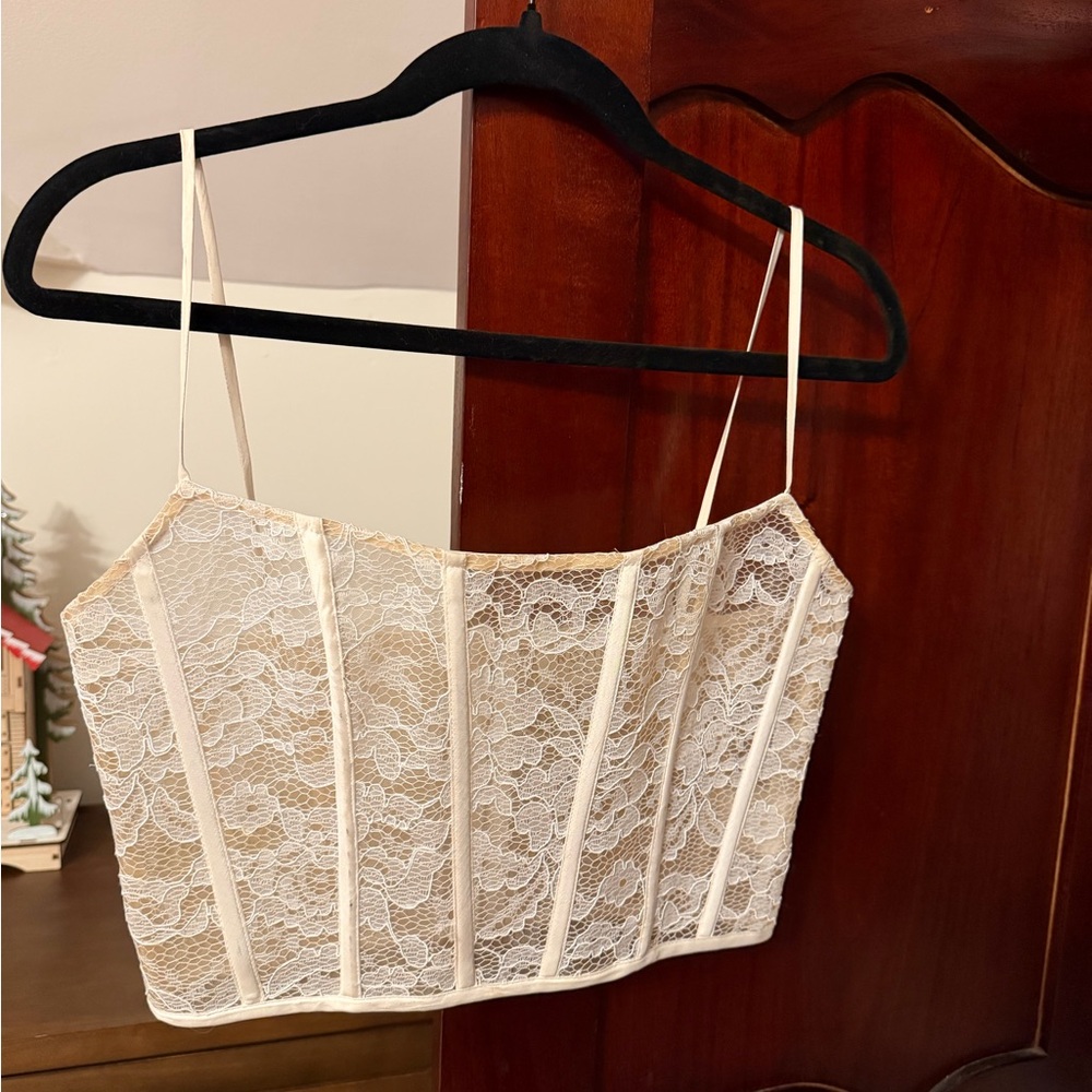 ROZIE white lace corset